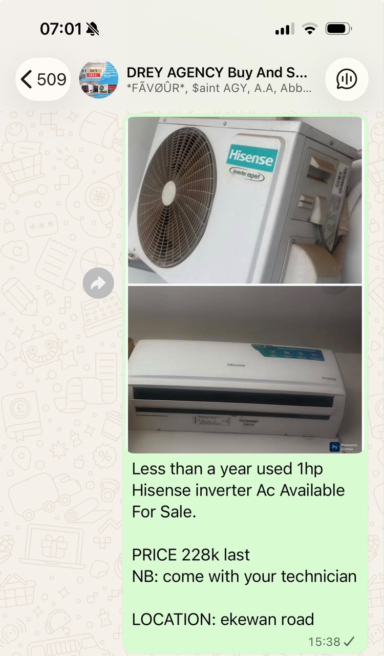Hisense air conditioner with indoor and outdoor units